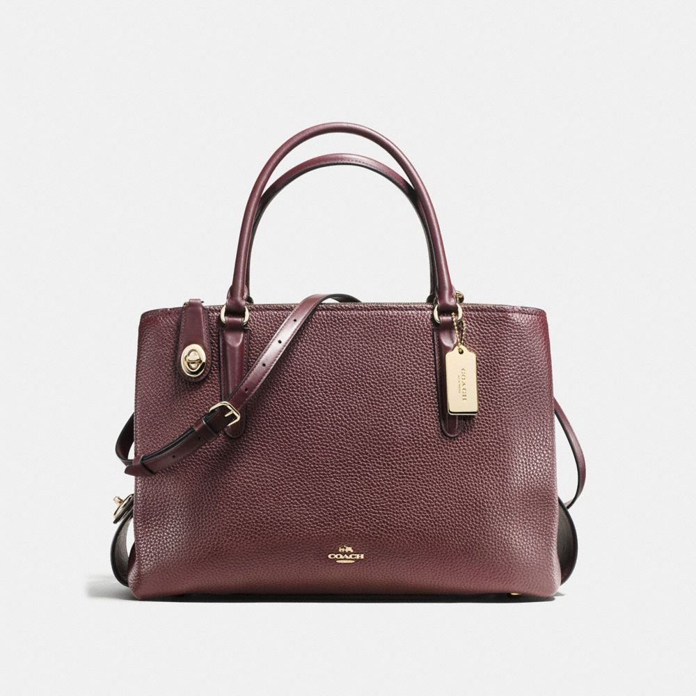 COACH BROOKLYN CARRYALL 34 - OXBLOOD/LIGHT GOLD - F57276