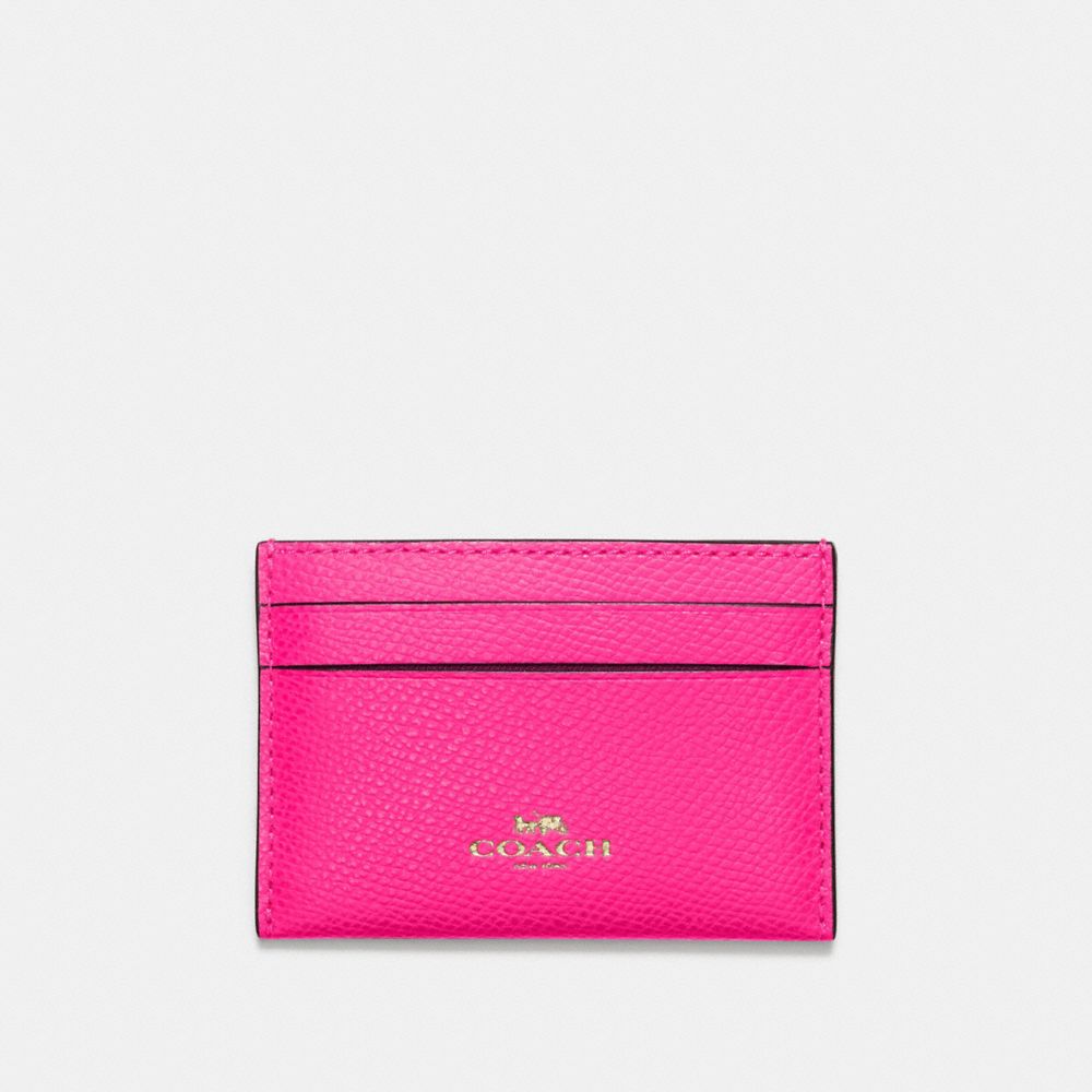 COACH F57312 CARD CASE PINK RUBY/GOLD