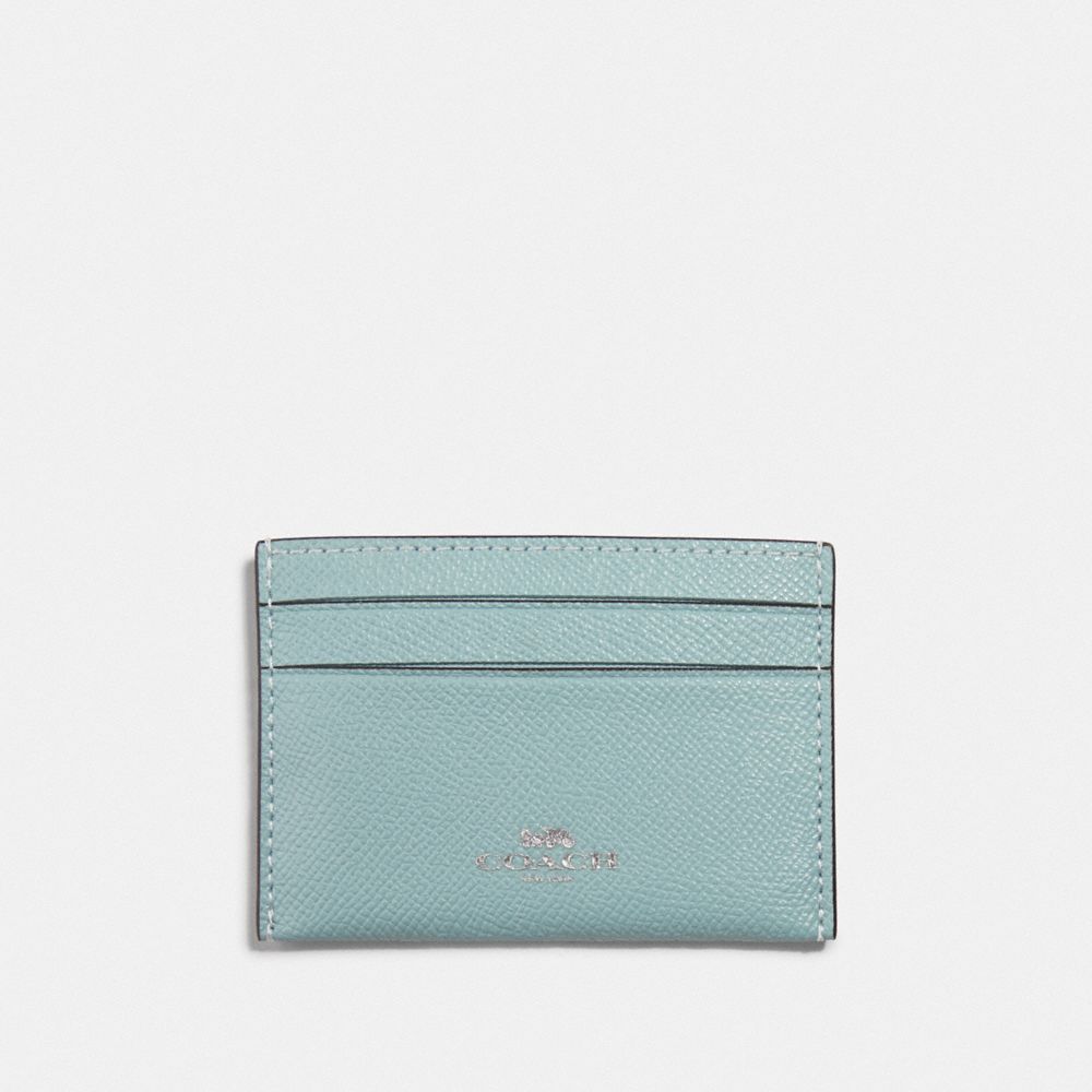 COACH F57312 CARD CASE SEAFOAM/SILVER