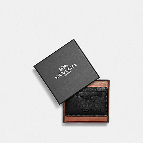 COACH BOXED CARD CASE - BLACK - F57337