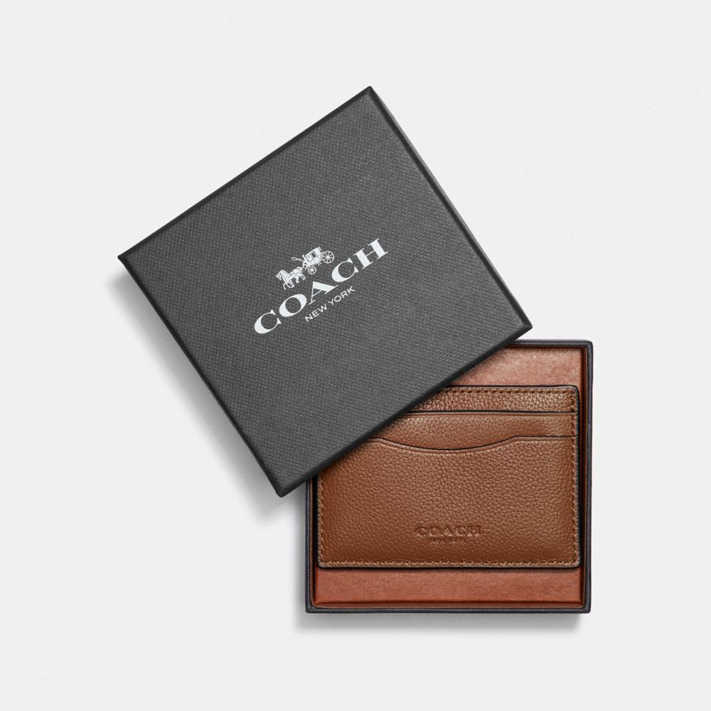 COACH F57337 - BOXED CARD CASE DARK SADDLE
