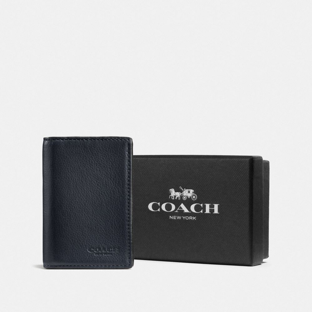 COACH BOXED BIFOLD CARD CASE - MIDNIGHT - F57340