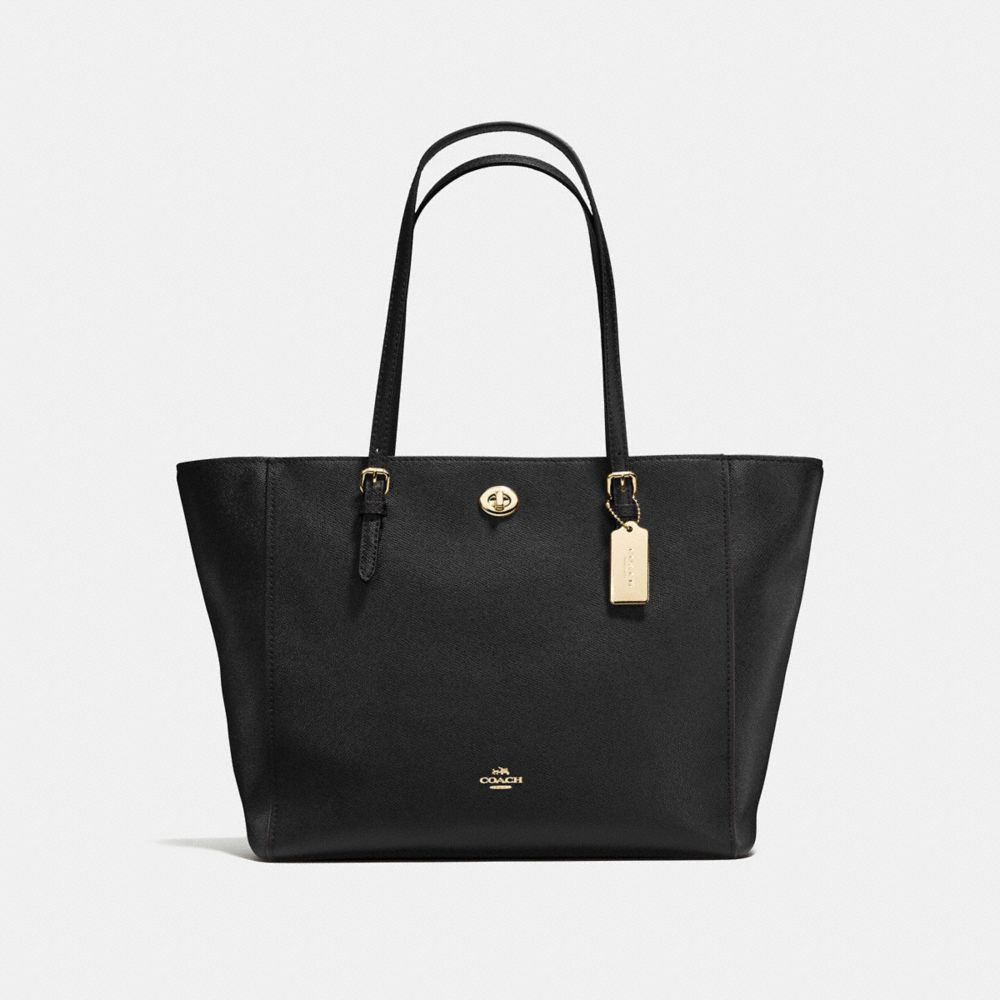 TURNLOCK TOTE - F57450 - BLACK/LIGHT GOLD