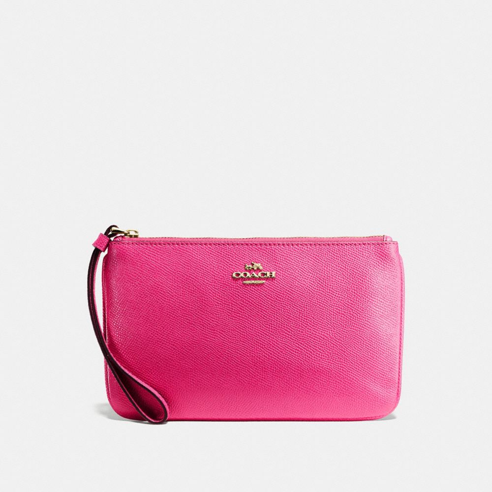 COACH F57465 LARGE WRISTLET PINK RUBY/GOLD