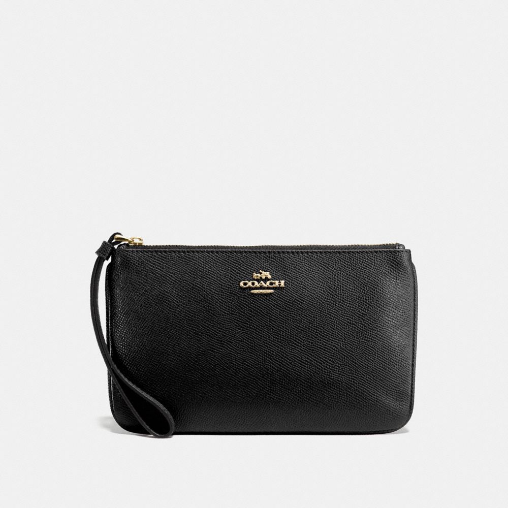 COACH F57465 - LARGE WRISTLET BLACK/LIGHT GOLD