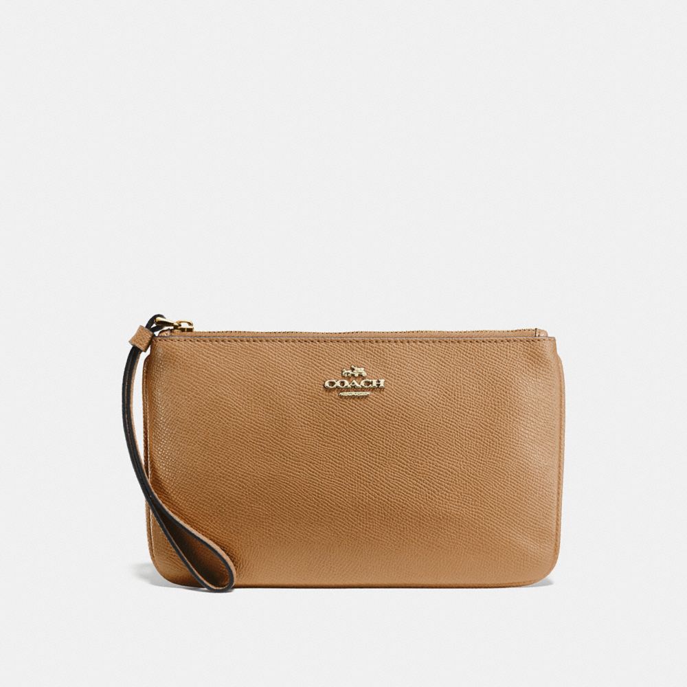 COACH F57465 LARGE WRISTLET LIGHT-SADDLE/LIGHT-GOLD