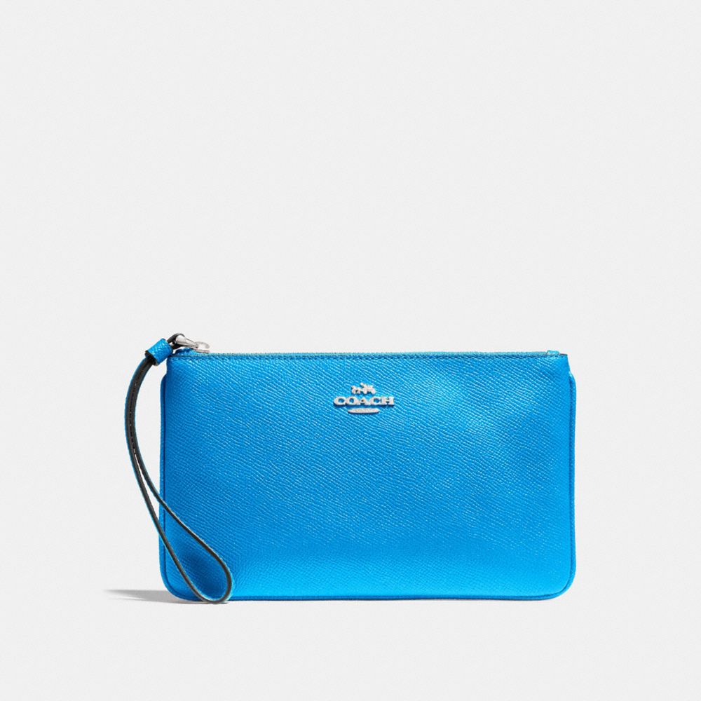 COACH LARGE WRISTLET - BRIGHT BLUE/SILVER - f57465