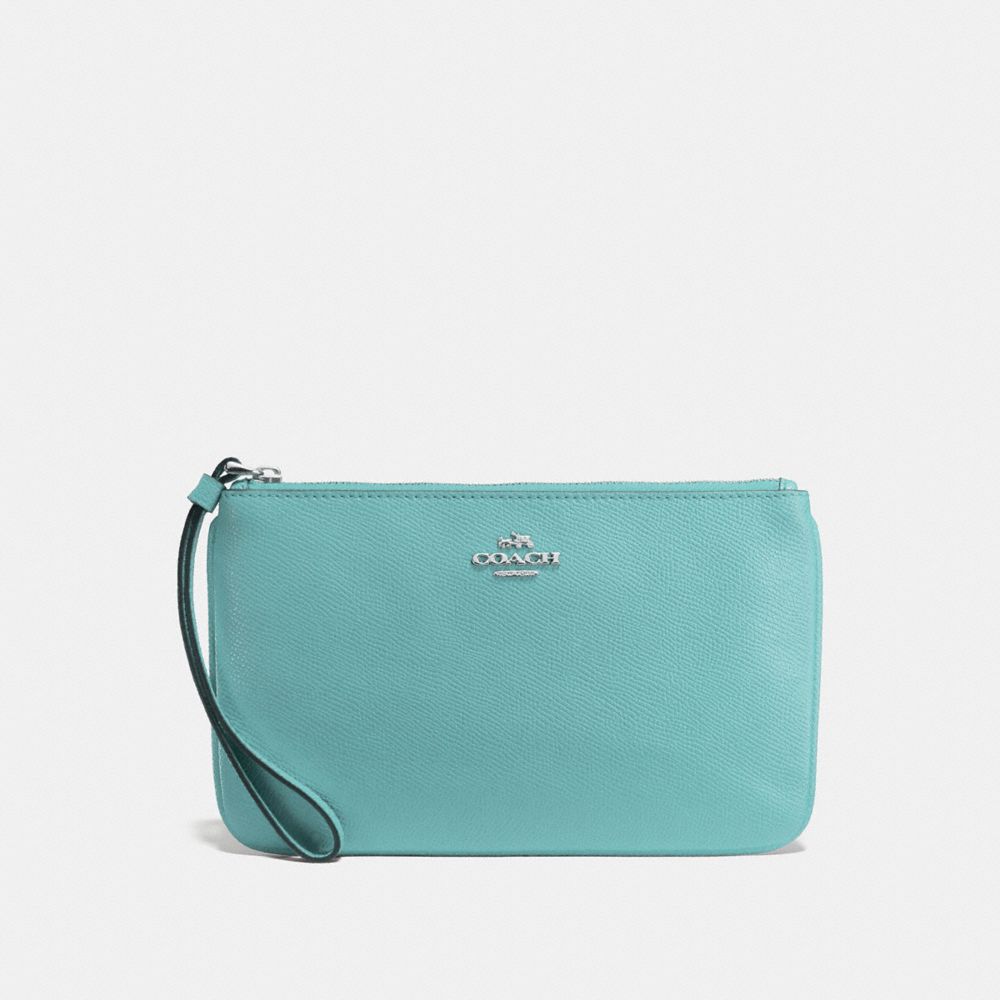 COACH LARGE WRISTLET - SILVER/AQUAMARINE - f57465