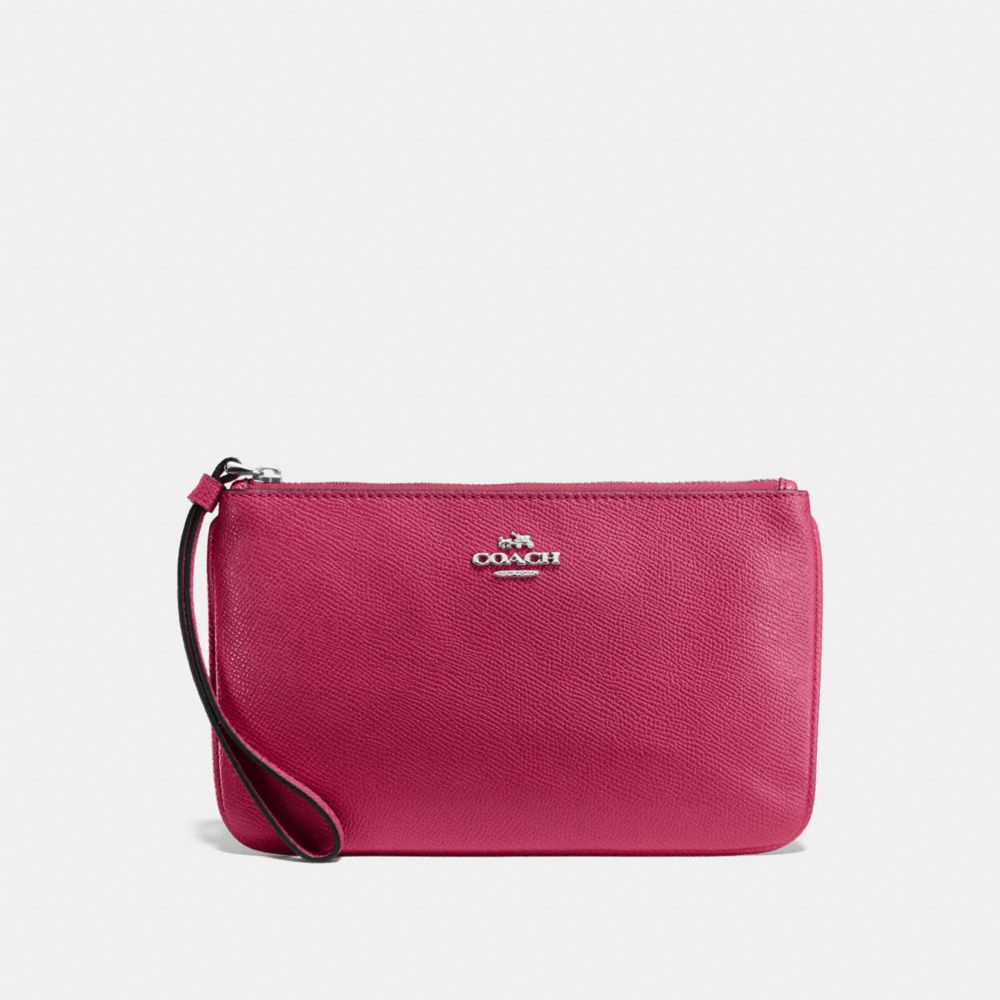 COACH LARGE WRISTLET - SILVER/HOT PINK - f57465