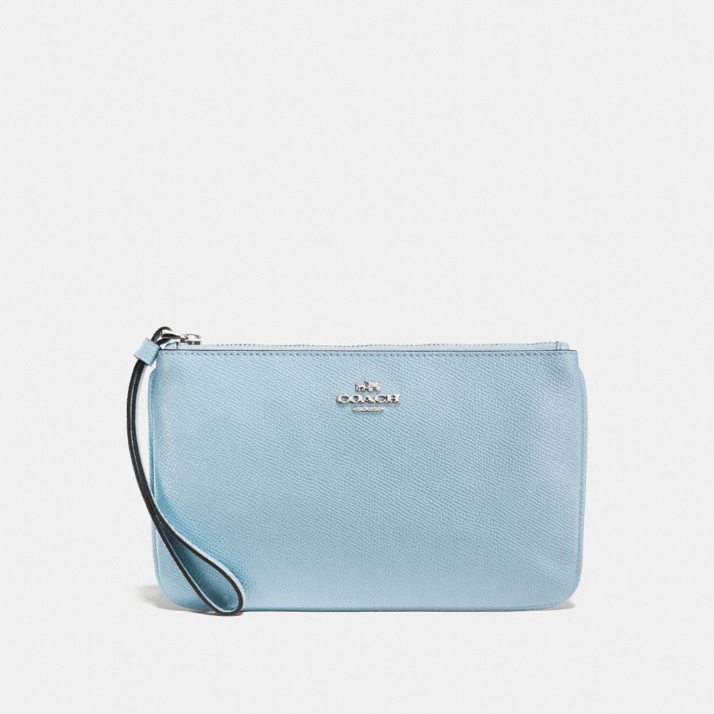 COACH F57465 Large Wristlet SILVER/PALE BLUE