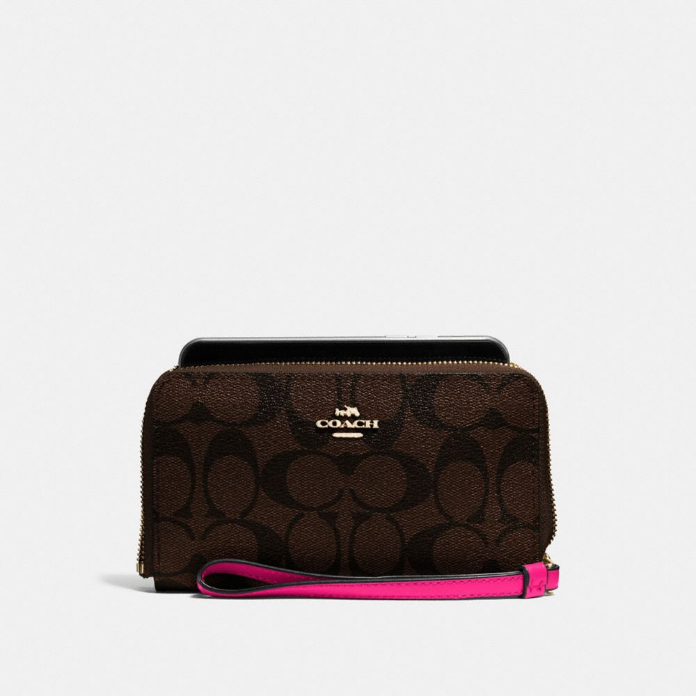 COACH F57468 PHONE WALLET IN SIGNATURE COATED CANVAS IMITATION