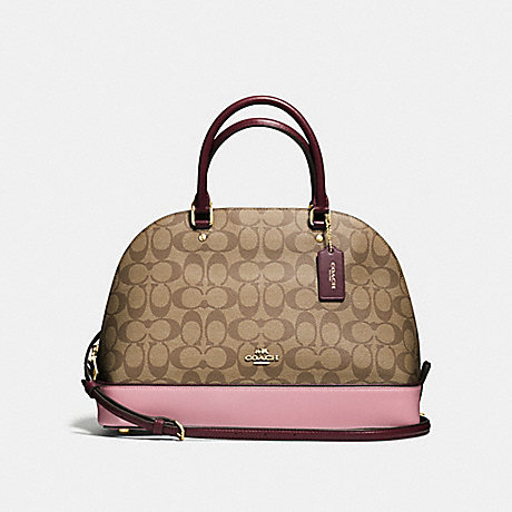 COACH F57494 SIERRA SATCHEL IN COLORBLOCK SIGNATURE IMITATION-GOLD/KHAKI-OXBLOOD-MULTI