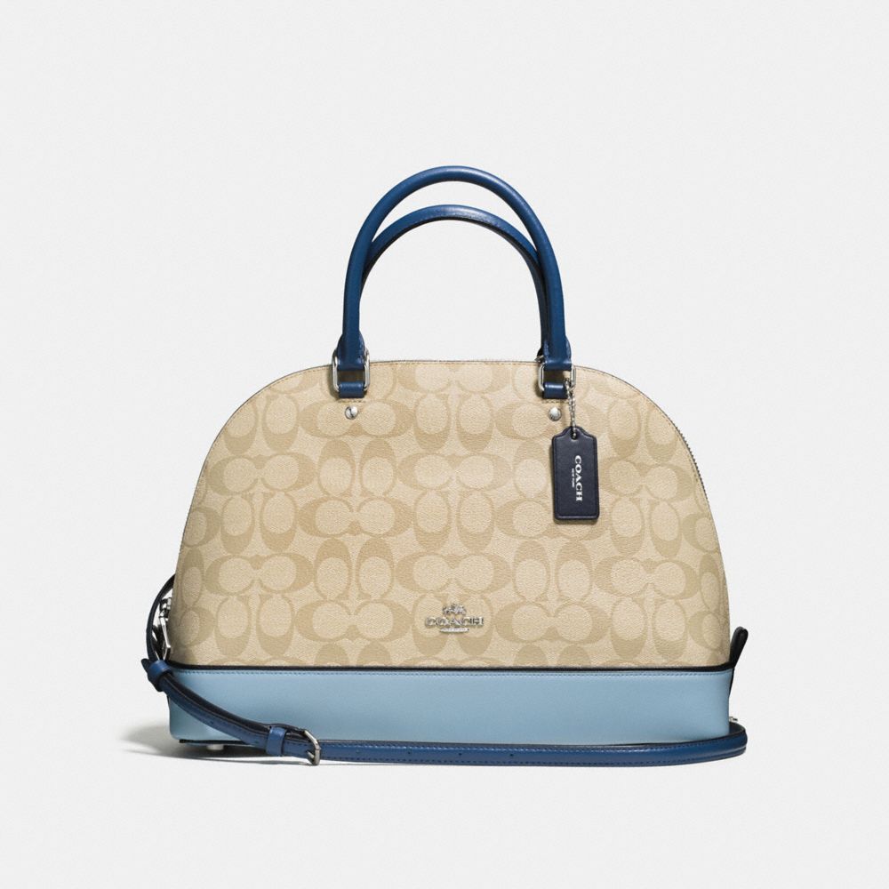 COACH SIERRA SATCHEL IN COLORBLOCK SIGNATURE - SILVER/KHAKI/BLUE MULTI - F57494