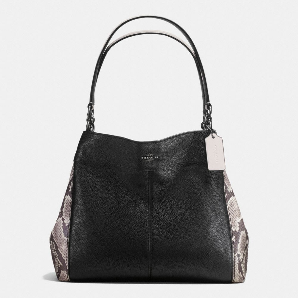 COACH F57505 - LEXY SHOULDER BAG WITH SNAKE EMBOSSED LEATHER TRIM ...