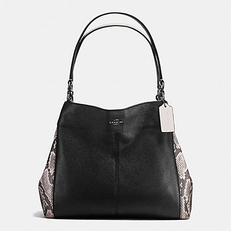 COACH F57505 - LEXY SHOULDER BAG WITH SNAKE EMBOSSED LEATHER TRIM ...