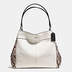 COACH F57505 - LEXY SHOULDER BAG WITH SNAKE EMBOSSED LEATHER TRIM SILVER/CHALK MULTI