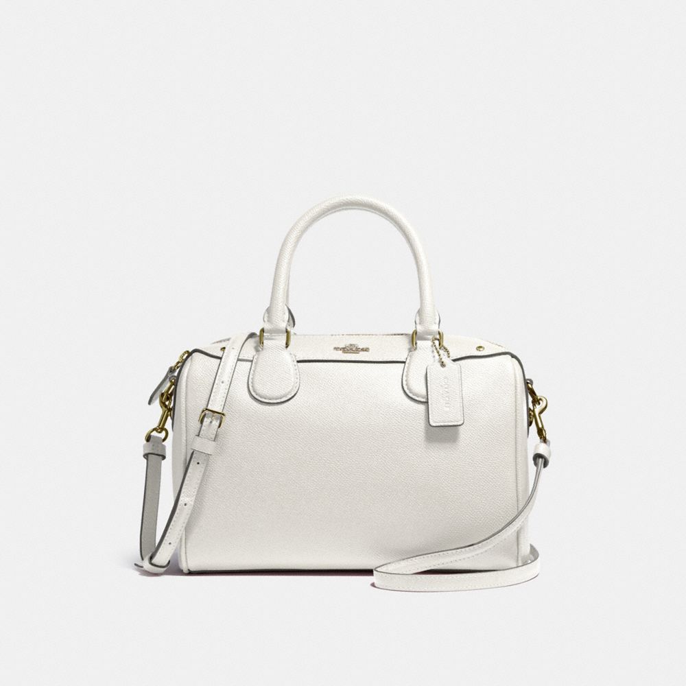 MINI BENNETT SATCHEL IN CROSSGRAIN LEATHER - COACH f57521 - LIGHT  GOLD/CHALK