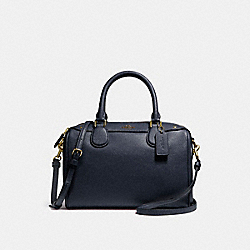 MINI BENNETT SATCHEL IN CROSSGRAIN LEATHER - COACH f57521 - LIGHT GOLD/MIDNIGHT