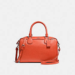 COACH F57521 Mini Bennett Satchel ORANGE RED/SILVER