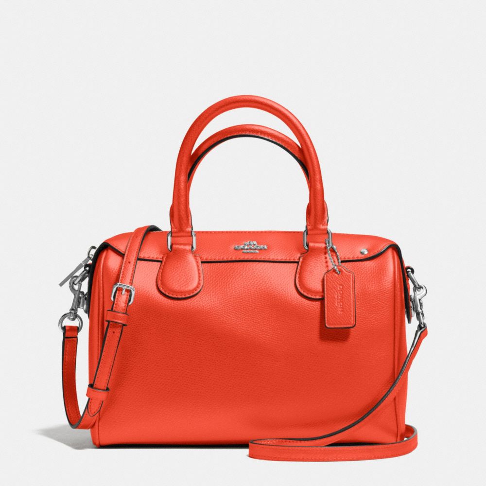 COACH F57521 - MINI BENNETT SATCHEL IN CROSSGRAIN LEATHER SILVER/ORANGE