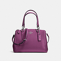 MINI CHRISTIE CARRYALL IN CROSSGRAIN LEATHER - COACH f57523 - SILVER/MAUVE