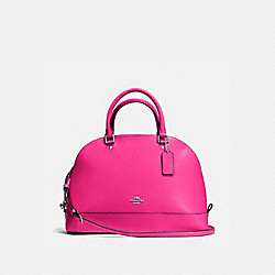 SIERRA SATCHEL IN CROSSGRAIN LEATHER - f57524 - SILVER/BRIGHT FUCHSIA