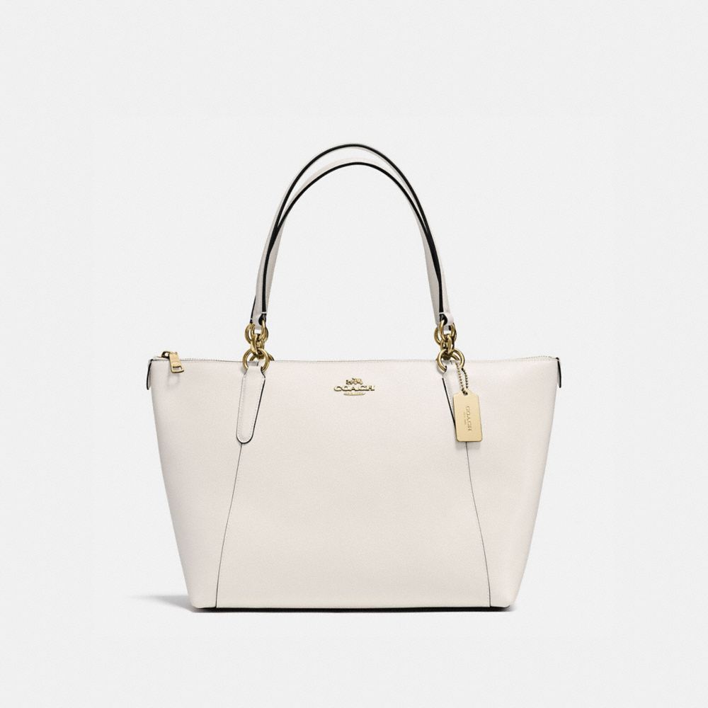 AVA TOTE IN CROSSGRAIN LEATHER - f57526 - IMITATION GOLD/CHALK