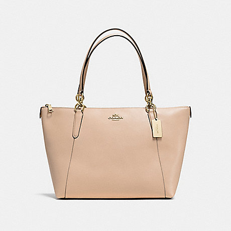COACH f57526 AVA TOTE IN CROSSGRAIN LEATHER IMITATION GOLD/BEECHWOOD
