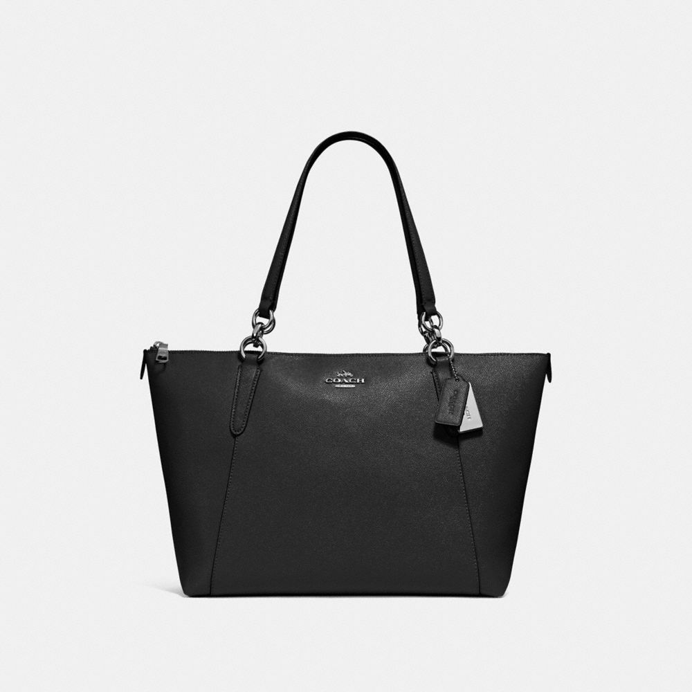 COACH AVA TOTE - BLACK/SILVER - F57526