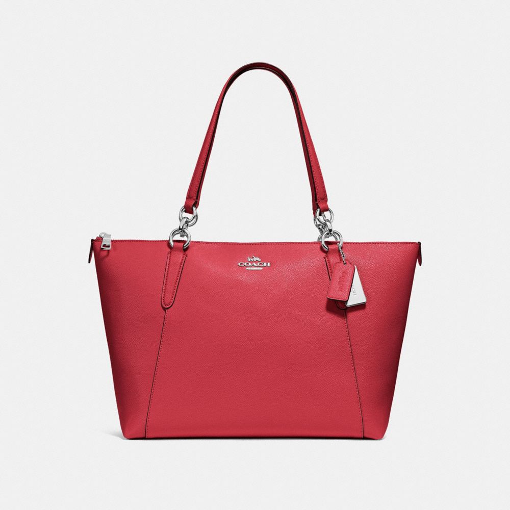 COACH F57526 AVA TOTE WASHED RED/SILVER