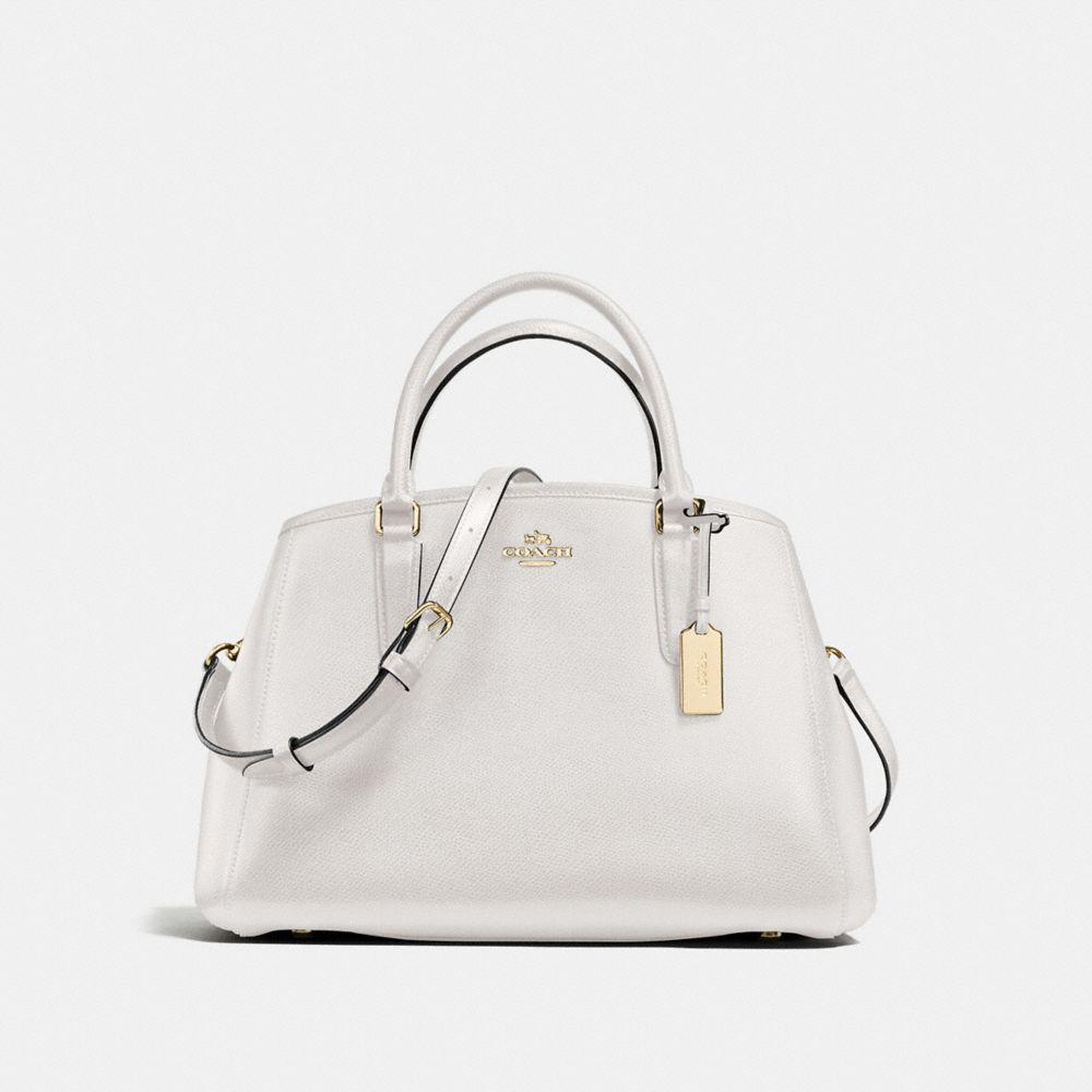 SMALL MARGOT CARRYALL IN CROSSGRAIN LEATHER - IMITATION GOLD/CHALK - COACH F57527
