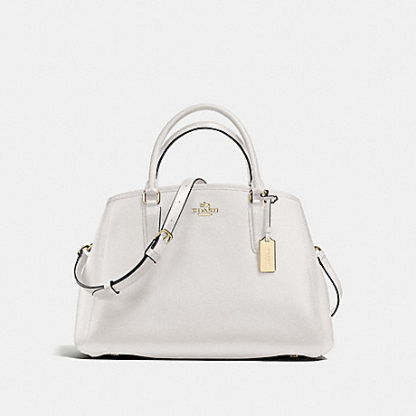 COACH f57527 SMALL MARGOT CARRYALL IN CROSSGRAIN LEATHER IMITATION GOLD/CHALK