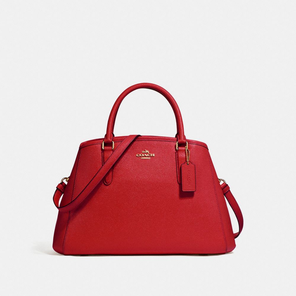 COACH F57527 SMALL MARGOT CARRYALL TRUE RED/LIGHT GOLD