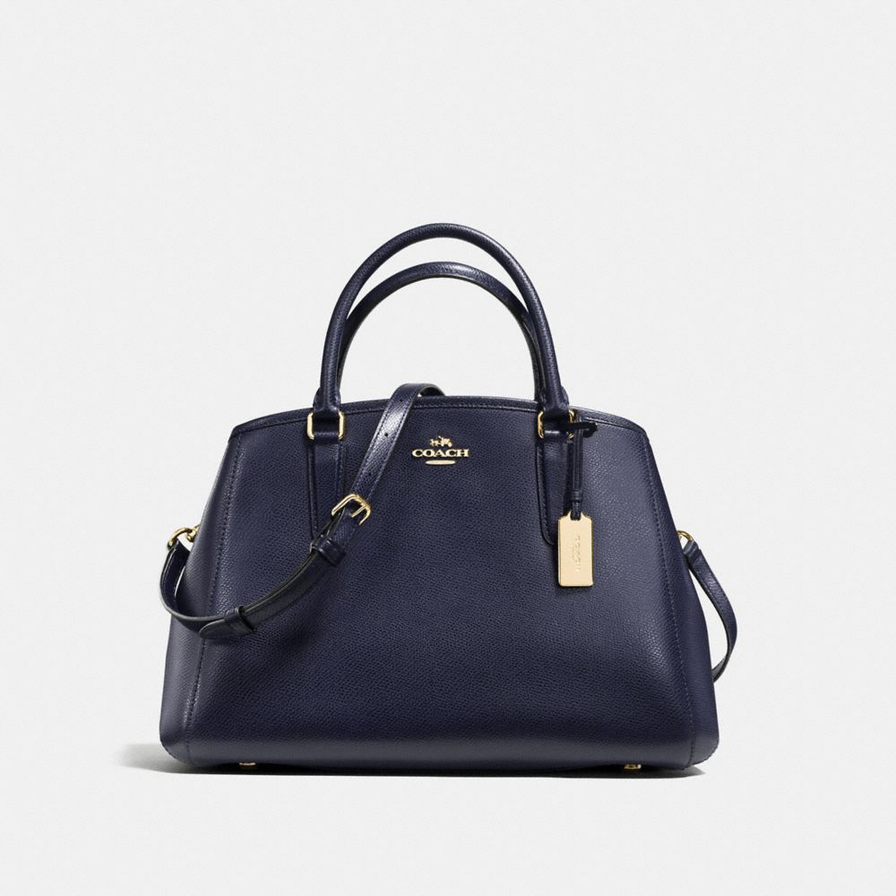 COACH F57527 - SMALL MARGOT CARRYALL IN CROSSGRAIN LEATHER IMITATION GOLD/MIDNIGHT