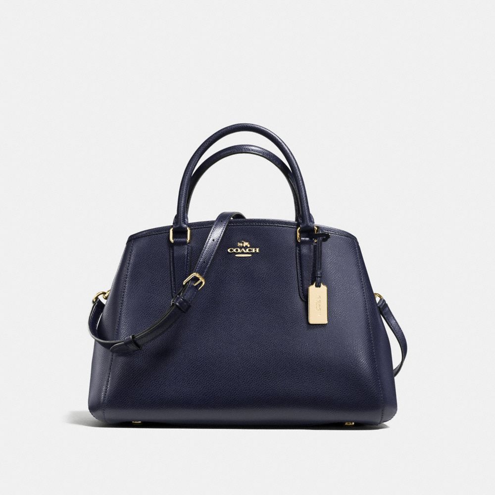 COACH F57527 Small Margot Carryall In Crossgrain Leather IMITATION GOLD/MIDNIGHT