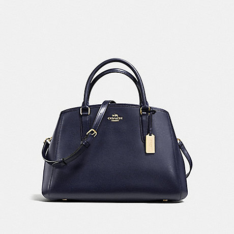COACH SMALL MARGOT CARRYALL IN CROSSGRAIN LEATHER - IMITATION GOLD/MIDNIGHT - f57527