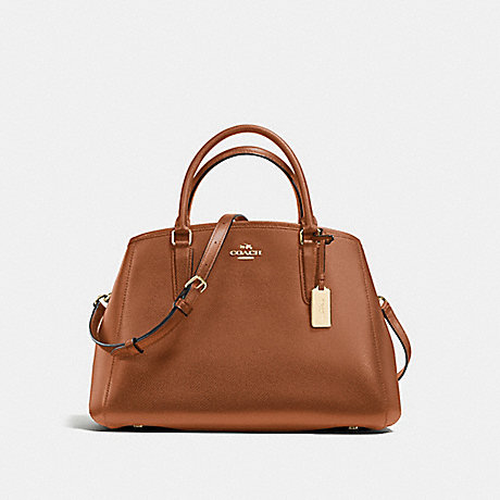 COACH SMALL MARGOT CARRYALL IN CROSSGRAIN LEATHER - IMITATION GOLD/SADDLE - f57527
