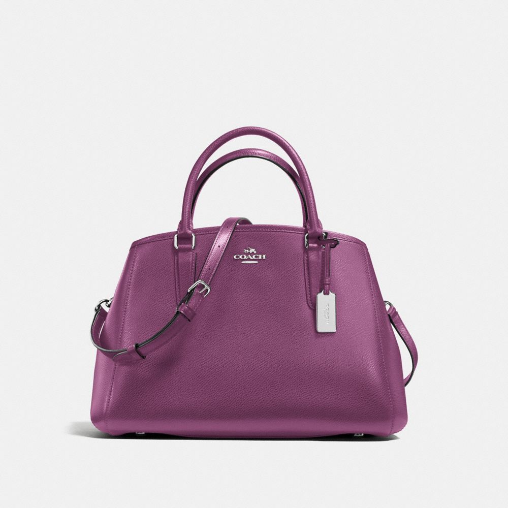 SMALL MARGOT CARRYALL IN CROSSGRAIN LEATHER - SILVER/MAUVE - COACH F57527