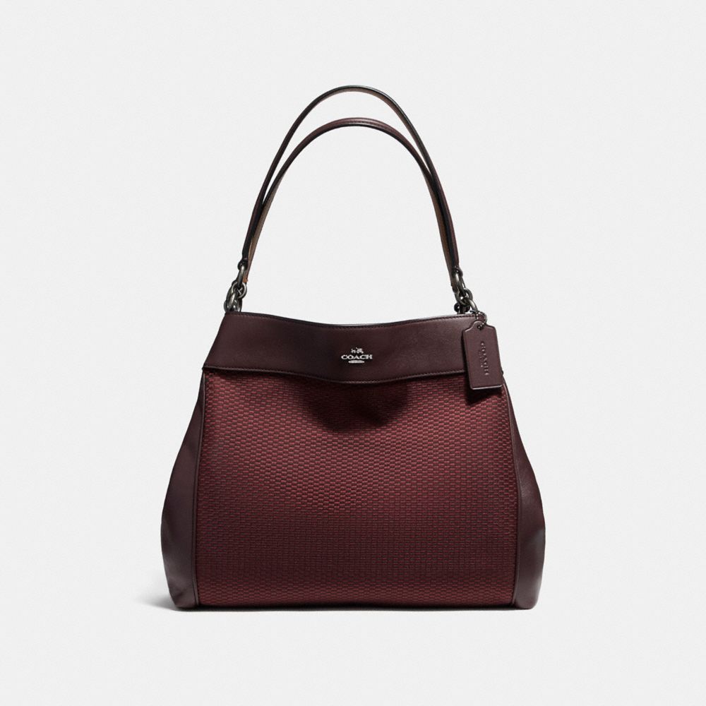 LEXY SHOULDER BAG IN LEGACY JACQUARD - BLACK ANTIQUE NICKEL/OXBLOOD 1 - COACH F57540