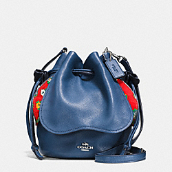 COACH F57543 Petal Bag In Pebble Leather SILVER/MARINA
