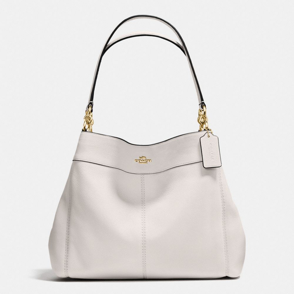 COACH LEXY SHOULDER BAG IN PEBBLE LEATHER - IMITATION GOLD/CHALK - F57545