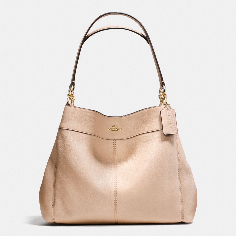 COACH F57545 Lexy Shoulder Bag In Pebble Leather IMITATION GOLD/BEECHWOOD
