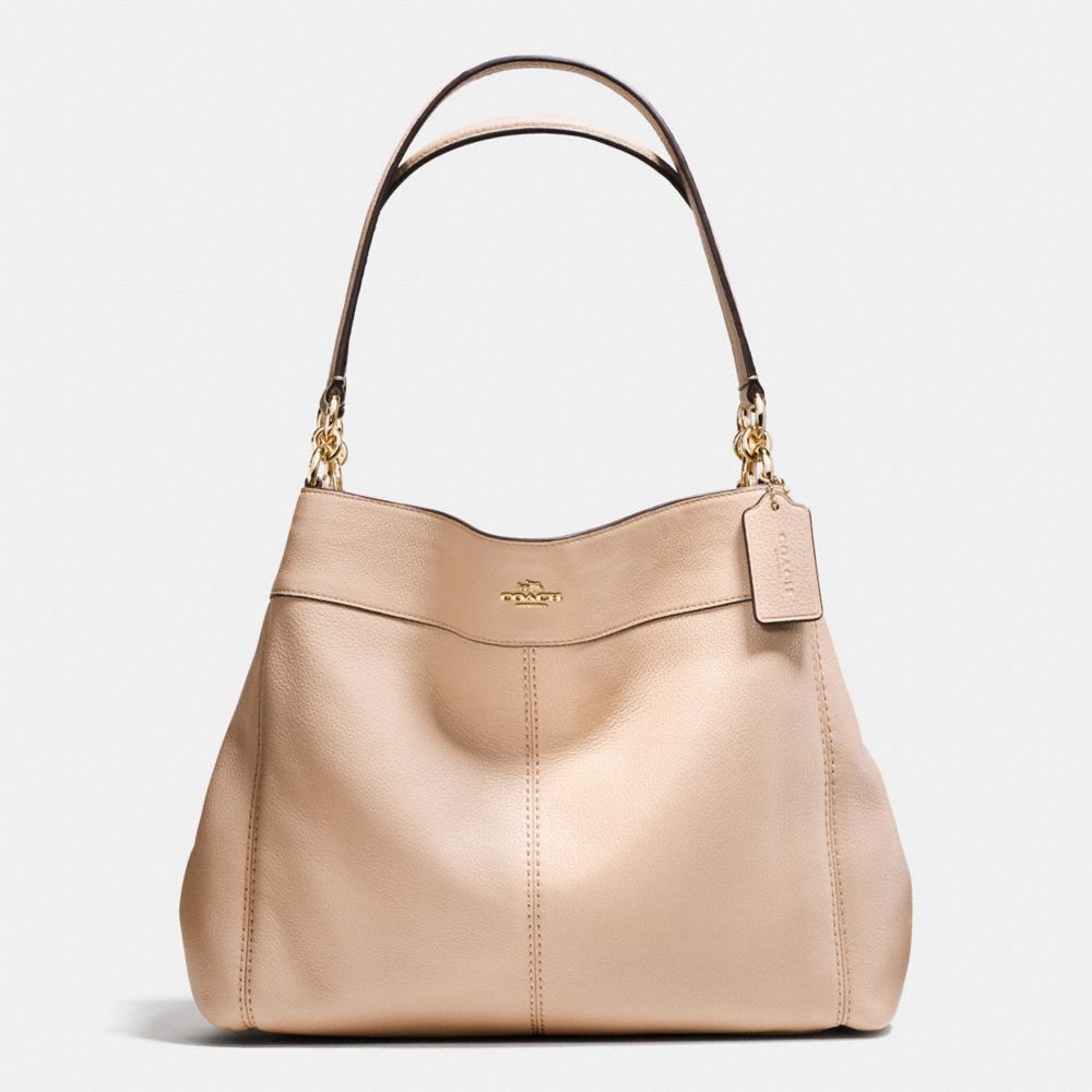 COACH F57545 - LEXY SHOULDER BAG IN PEBBLE LEATHER IMITATION GOLD/BEECHWOOD