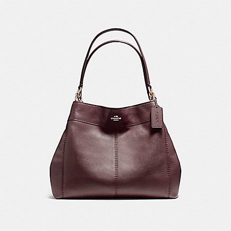 COACH F57545 LEXY SHOULDER BAG IN PEBBLE LEATHER LIGHT-GOLD/OXBLOOD-1