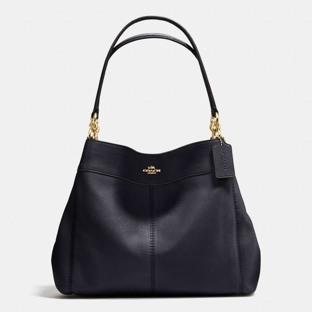 COACH F57545 - LEXY SHOULDER BAG IN PEBBLE LEATHER IMITATION GOLD/MIDNIGHT