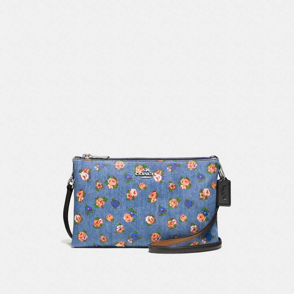 LYLA CROSSBODY IN PRINTED DENIM - f57549 - SILVER/DENIM MULTI