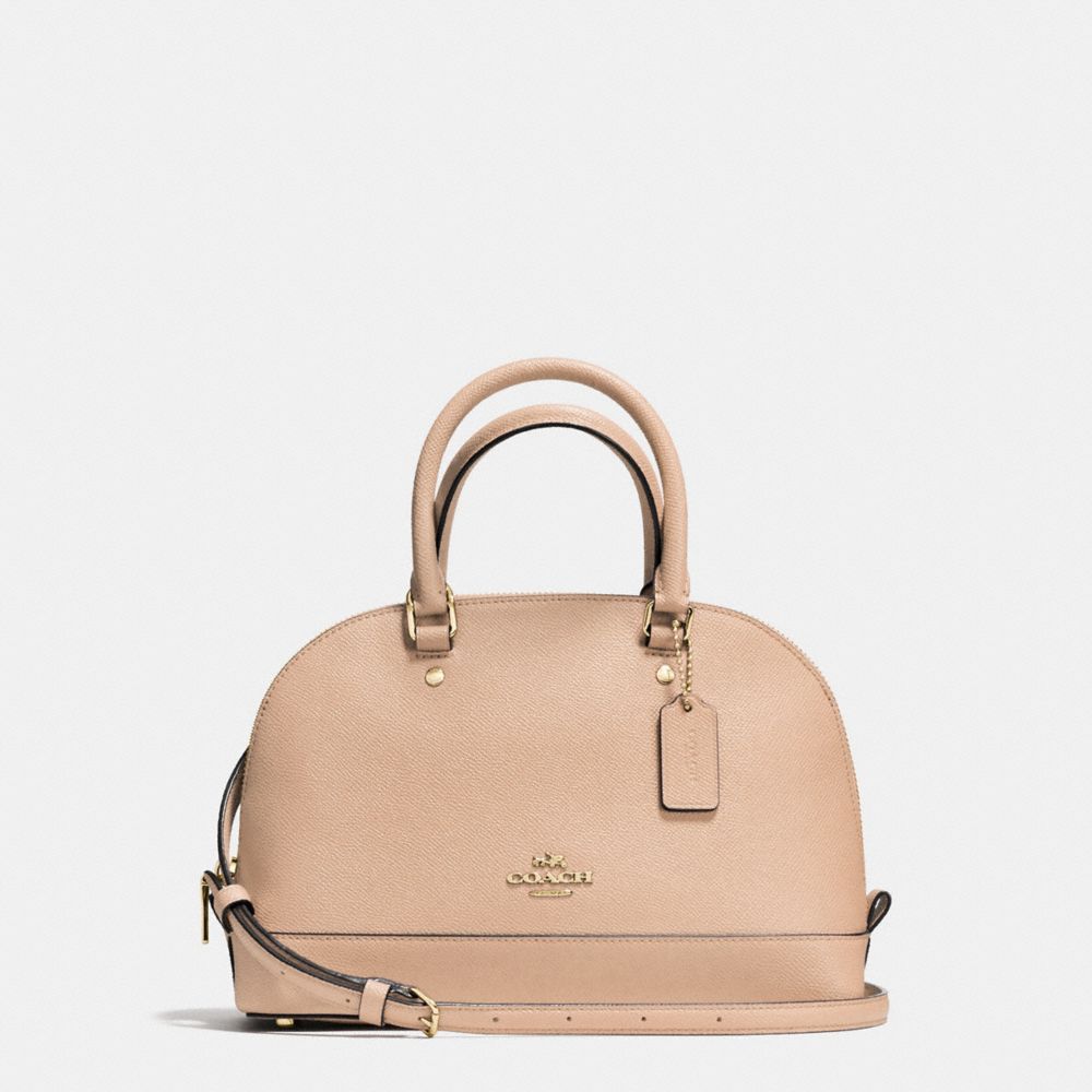 COACH F57555 Mini Sierra Satchel In Crossgrain Leather IMITATION GOLD/BEECHWOOD