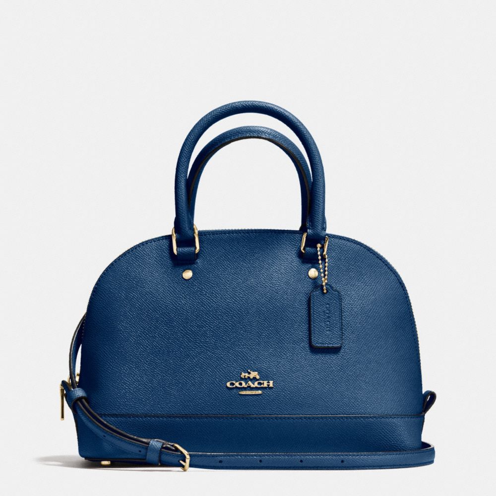 COACH MINI SIERRA SATCHEL IN CROSSGRAIN LEATHER - IMITATION GOLD/MARINA - F57555