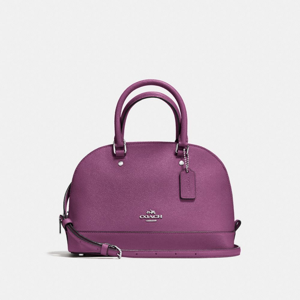 COACH MINI SIERRA SATCHEL IN CROSSGRAIN LEATHER - SILVER/MAUVE - F57555