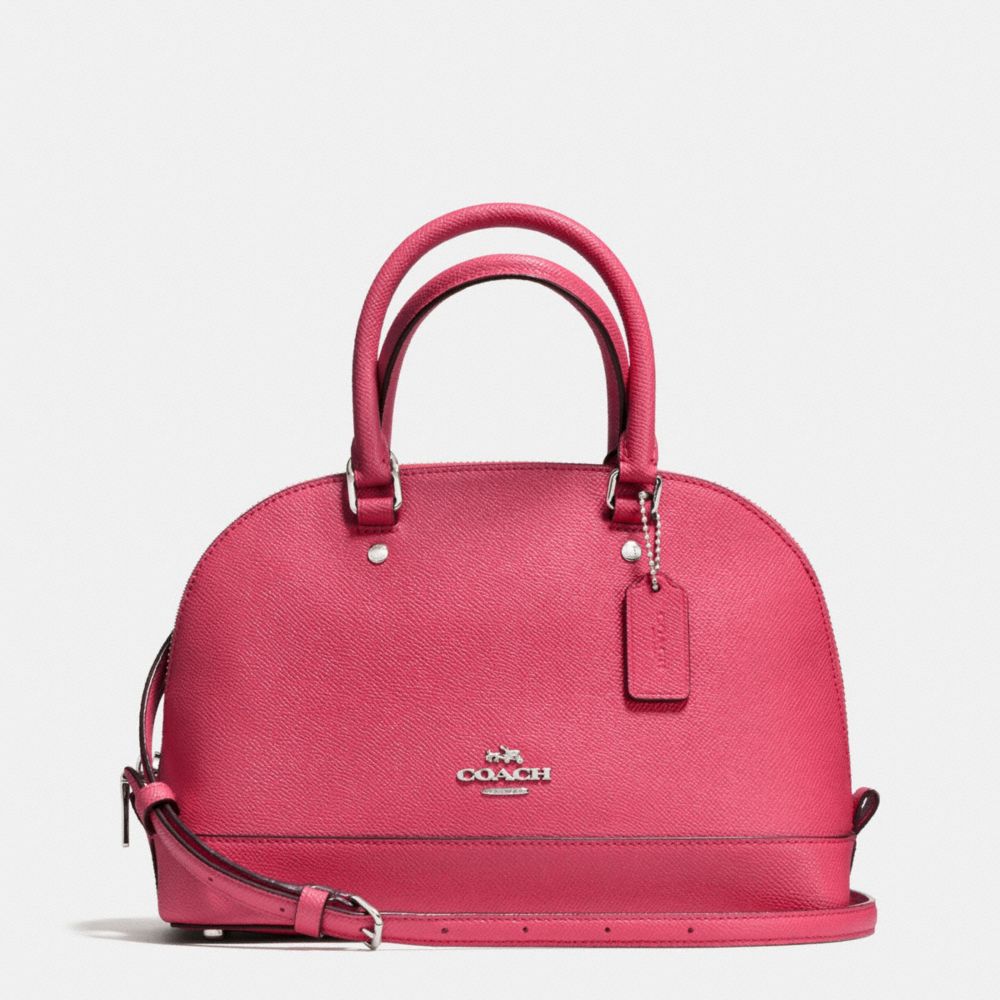 MINI SIERRA SATCHEL IN CROSSGRAIN LEATHER - SILVER/STRAWBERRY - COACH F57555